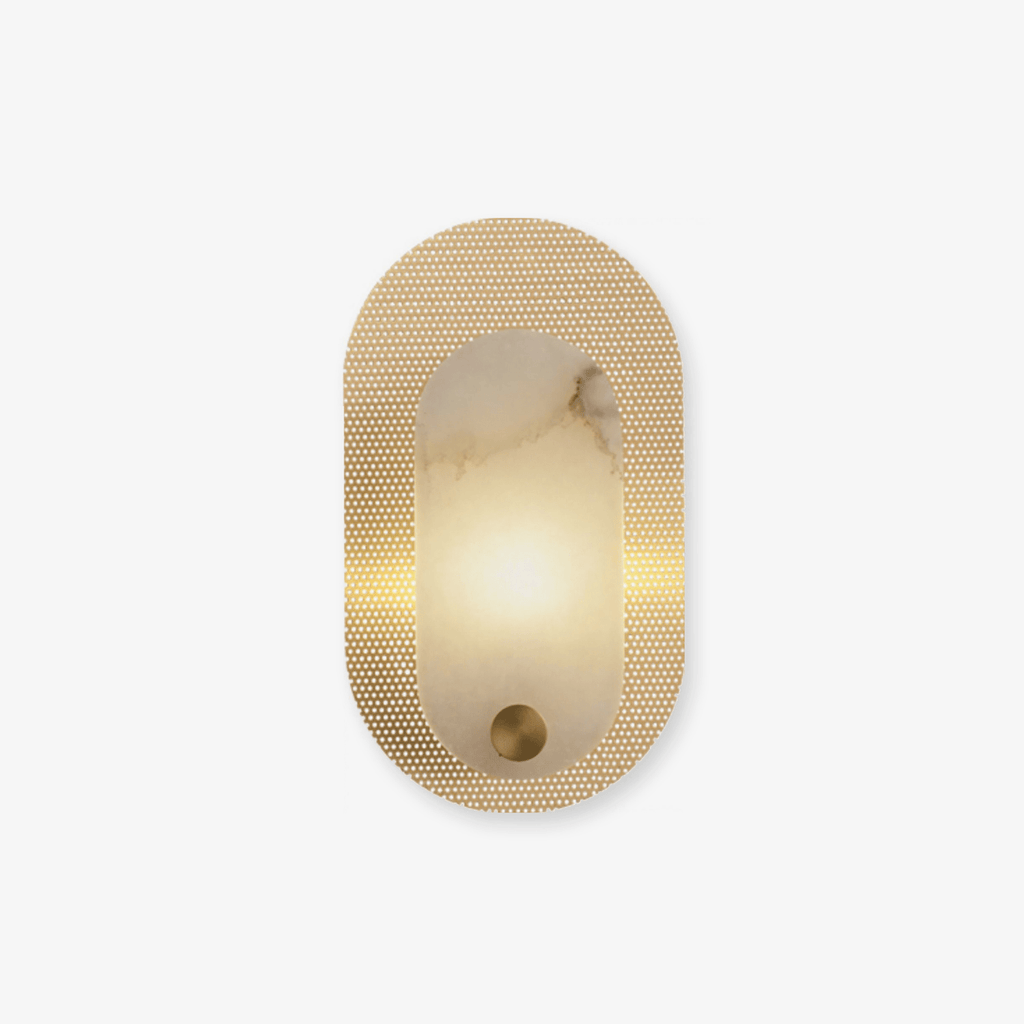 perforated-oval-wall-sconce-anzaz-Brass & White-1