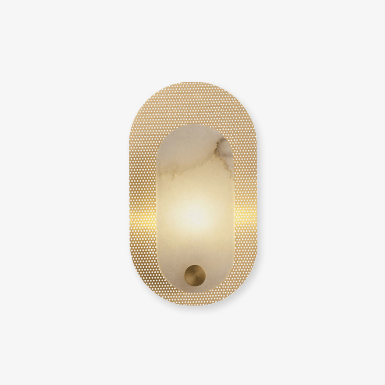 perforated-oval-wall-sconce-anzaz-Brass & White-1