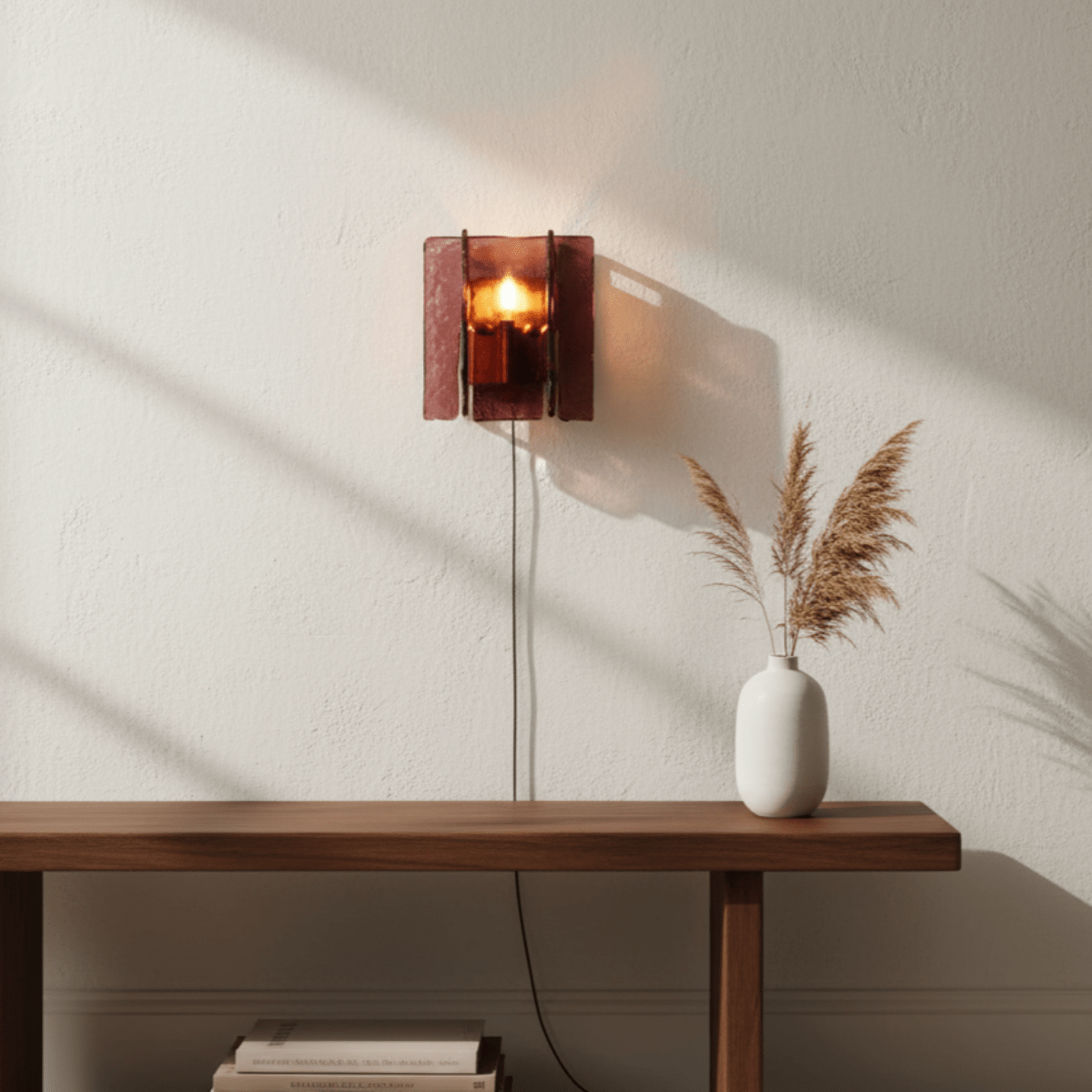 blason-plug-in-wall-light-anzaz-Gold & Wine red-3