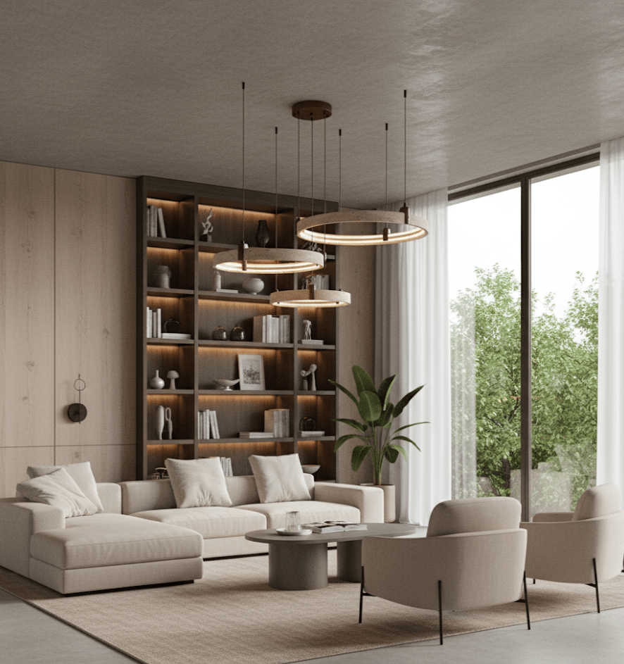 celestial-orbit-travertine-chandelier-anzaz-Yellow Travertine & Walnut Wood-3