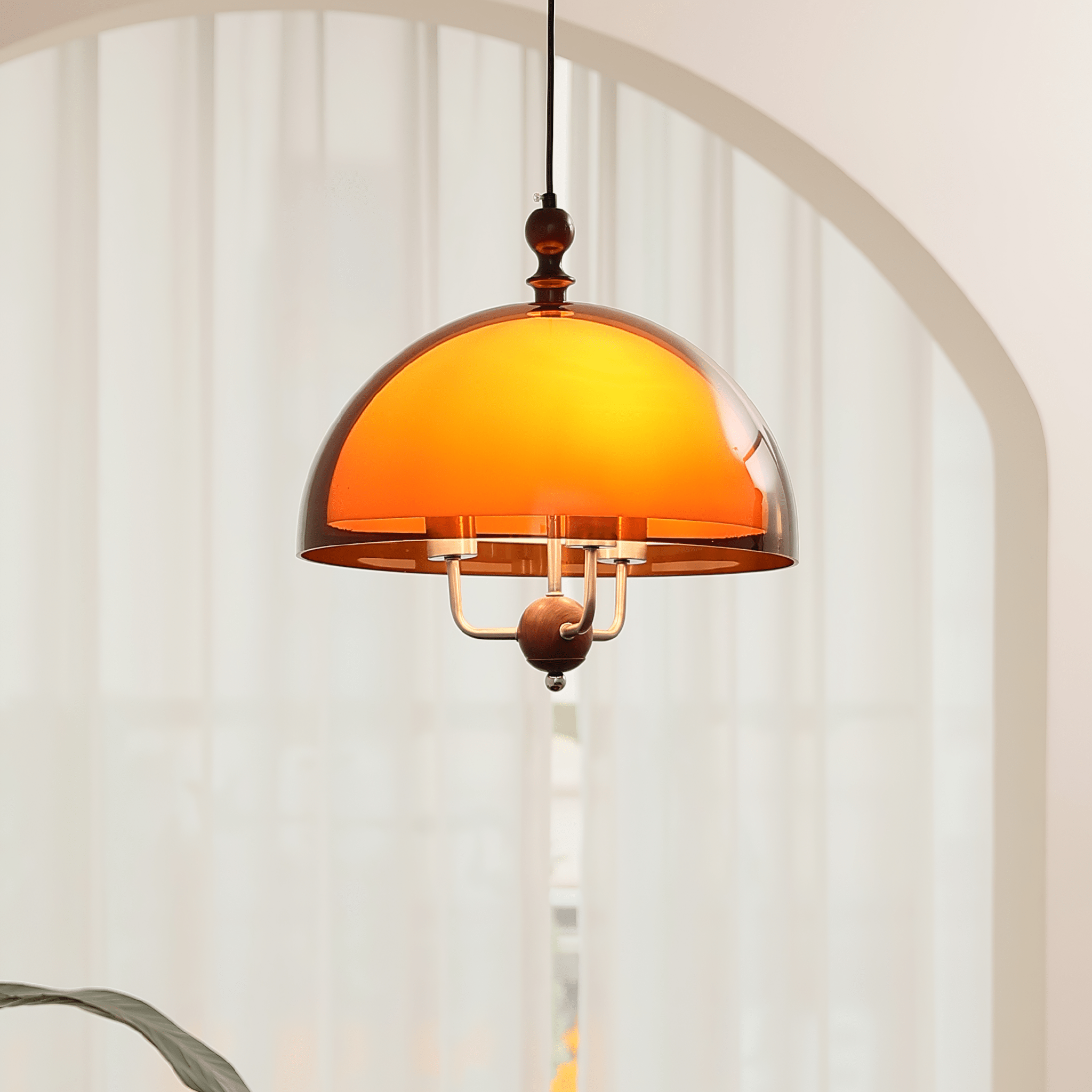 amber-dome-shaped-pendant-light-anzaz-Walnut Wood & Amber-2
