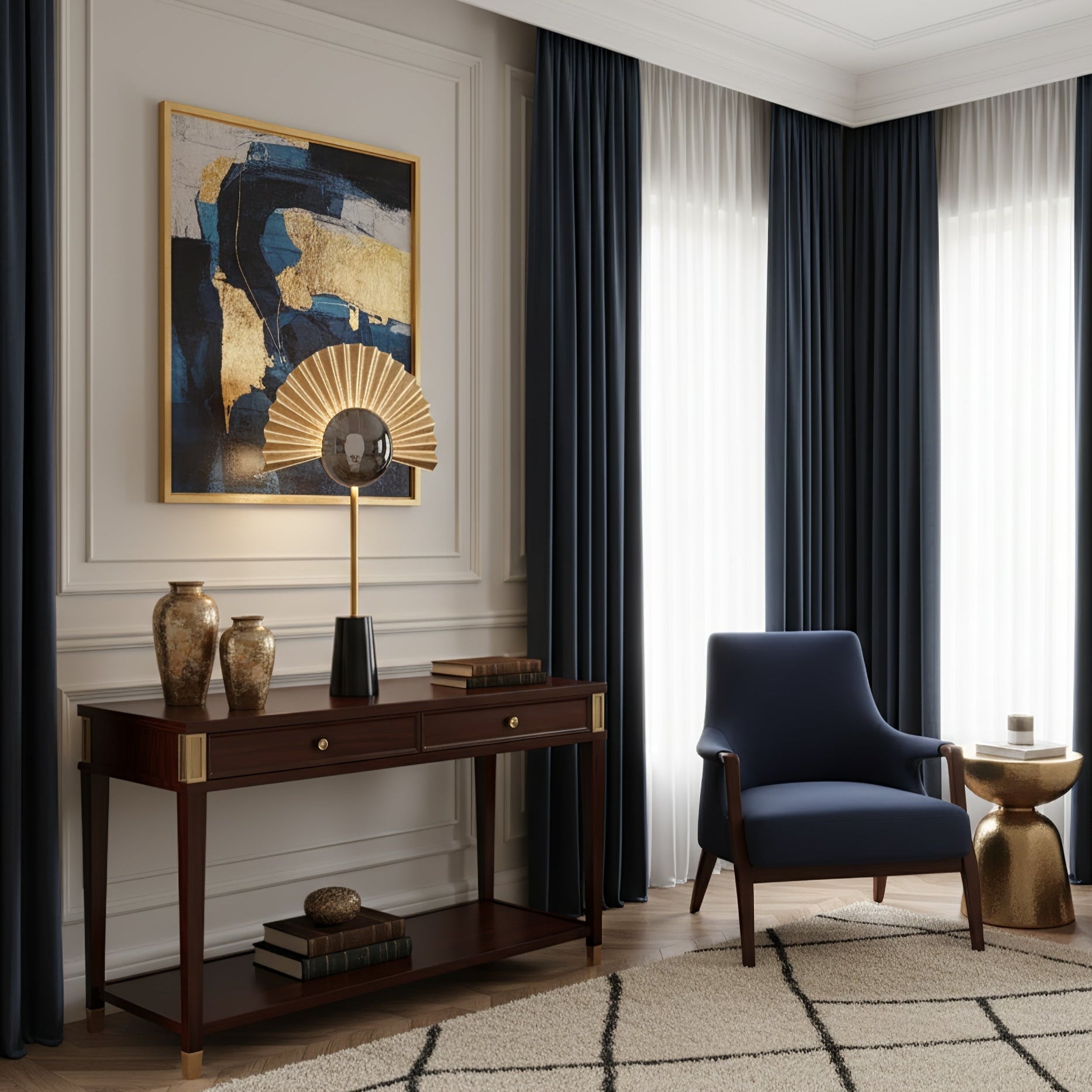 gilded-fan-table-lamp-anzaz-Black & Gold-3