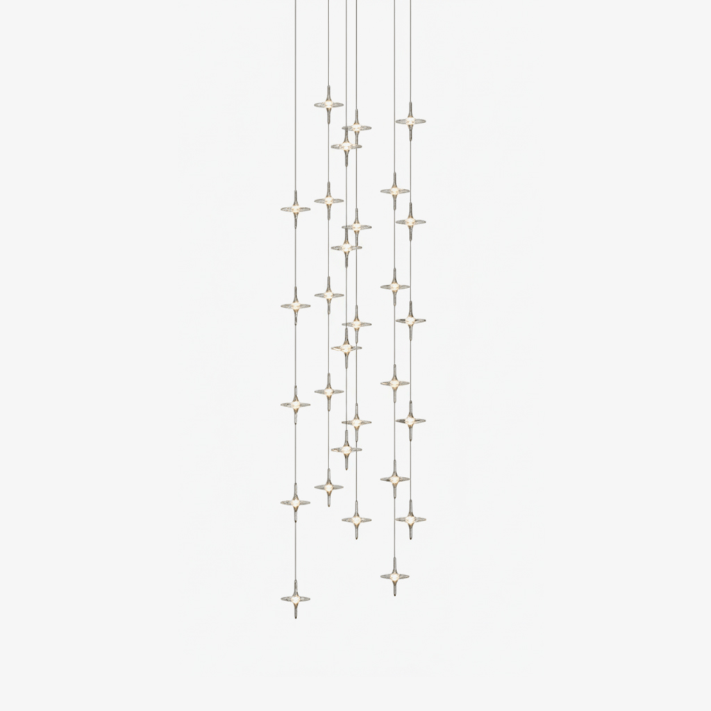 starfall-staircase-chandelier-anzaz-Chrome & Clear-1