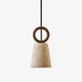 bellstone-pendant-light-anzaz-Yellow Travertine & Walnut color-1