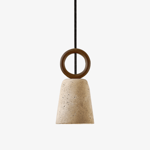 bellstone-pendant-light-anzaz-Yellow Travertine & Walnut color-1
