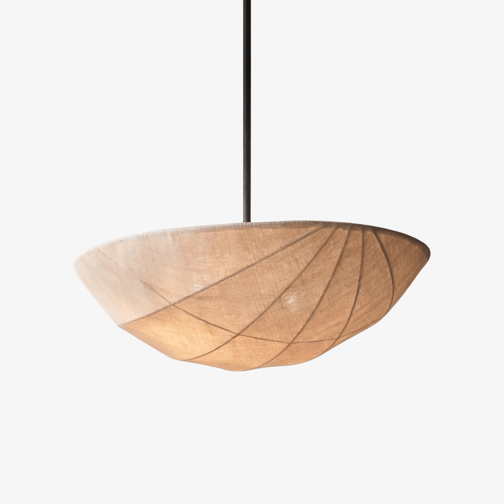 fabric-saucer-pendant-light-anzaz-Black & Beige-1