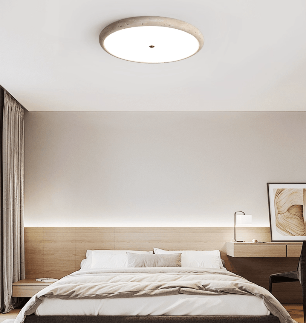 textured-travertine-disk-ceiling-light-anzaz-Yellow Travertine & White-2