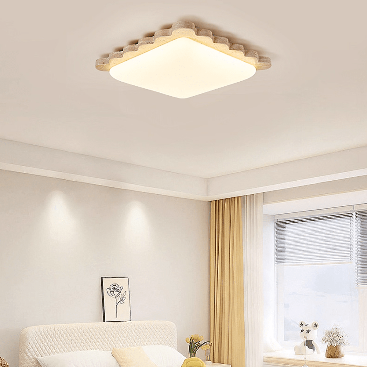 travertine-scallop-edge-ceiling-light-anzaz-Yellow Travertine-2