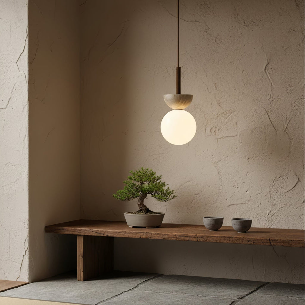 travertine-half-duo-pendant-light-anzaz-Wood color & Yellow Travertine-2