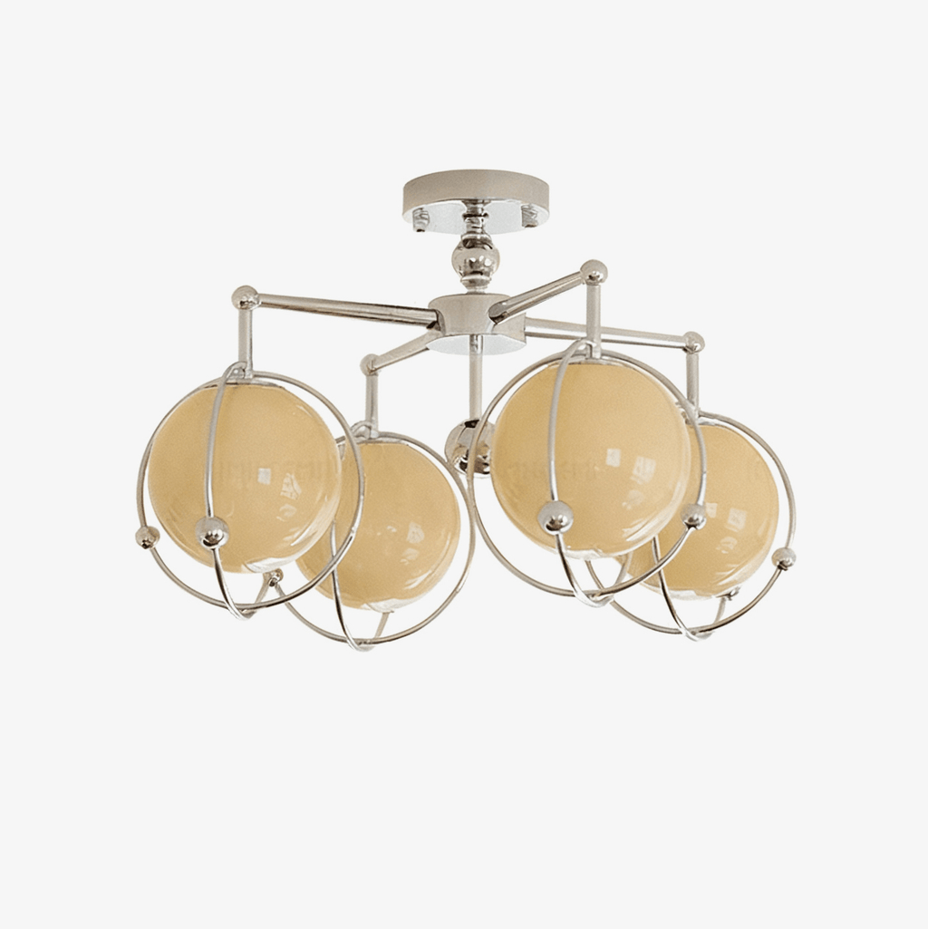 orb-cage-semi-ceiling-lamp-anzaz-Chrome & Beige-1