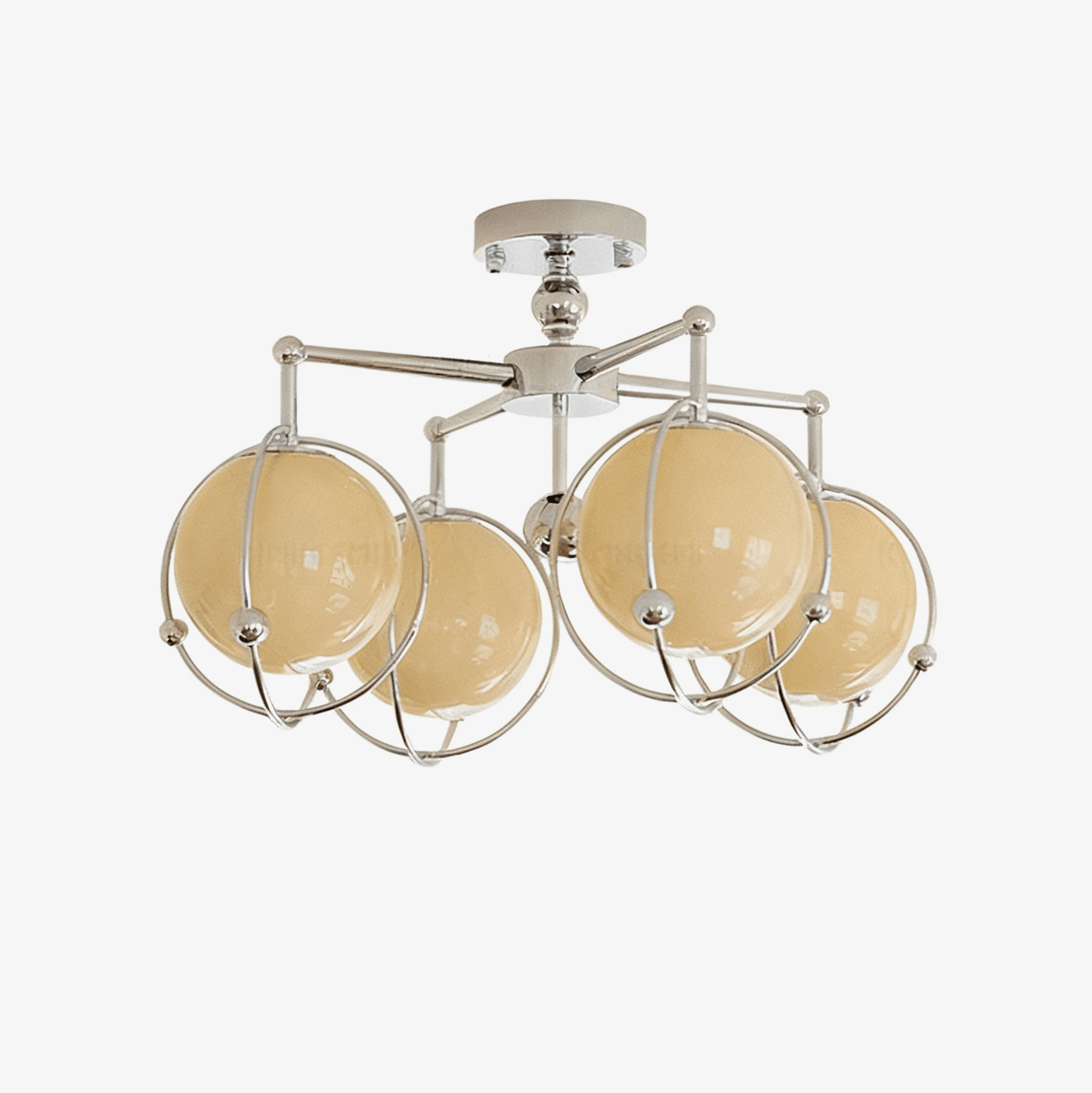 orb-cage-semi-ceiling-lamp-anzaz-Chrome & Beige-1