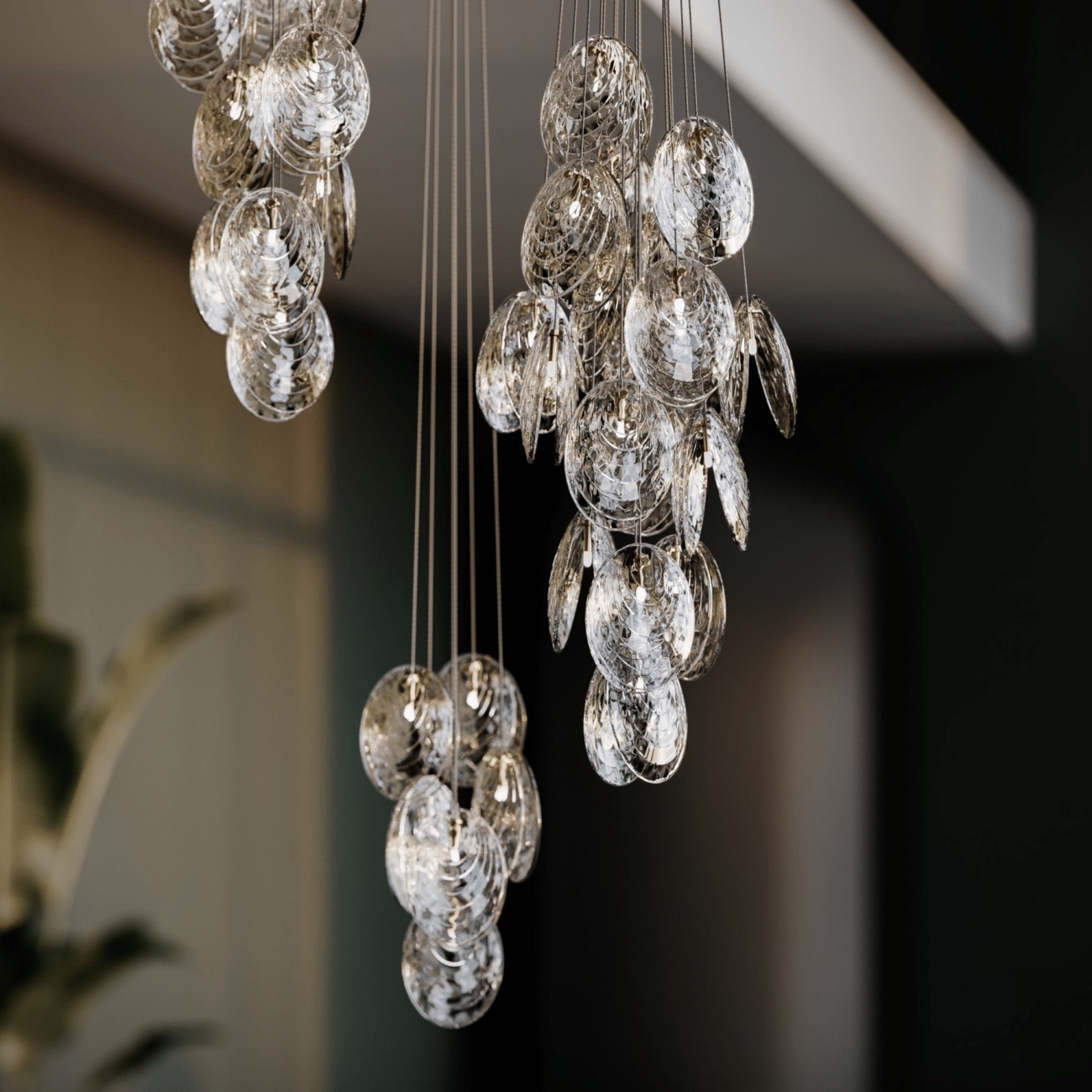mussels-cluster-led-chandelier-anzaz-Gold & Clear-2
