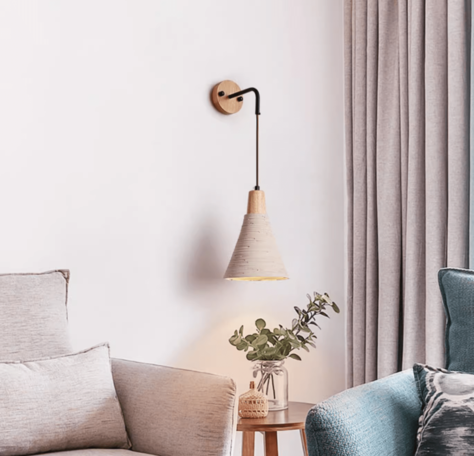 microcement-wall-lamp-anzaz-Wood Color & Cement Grey-2