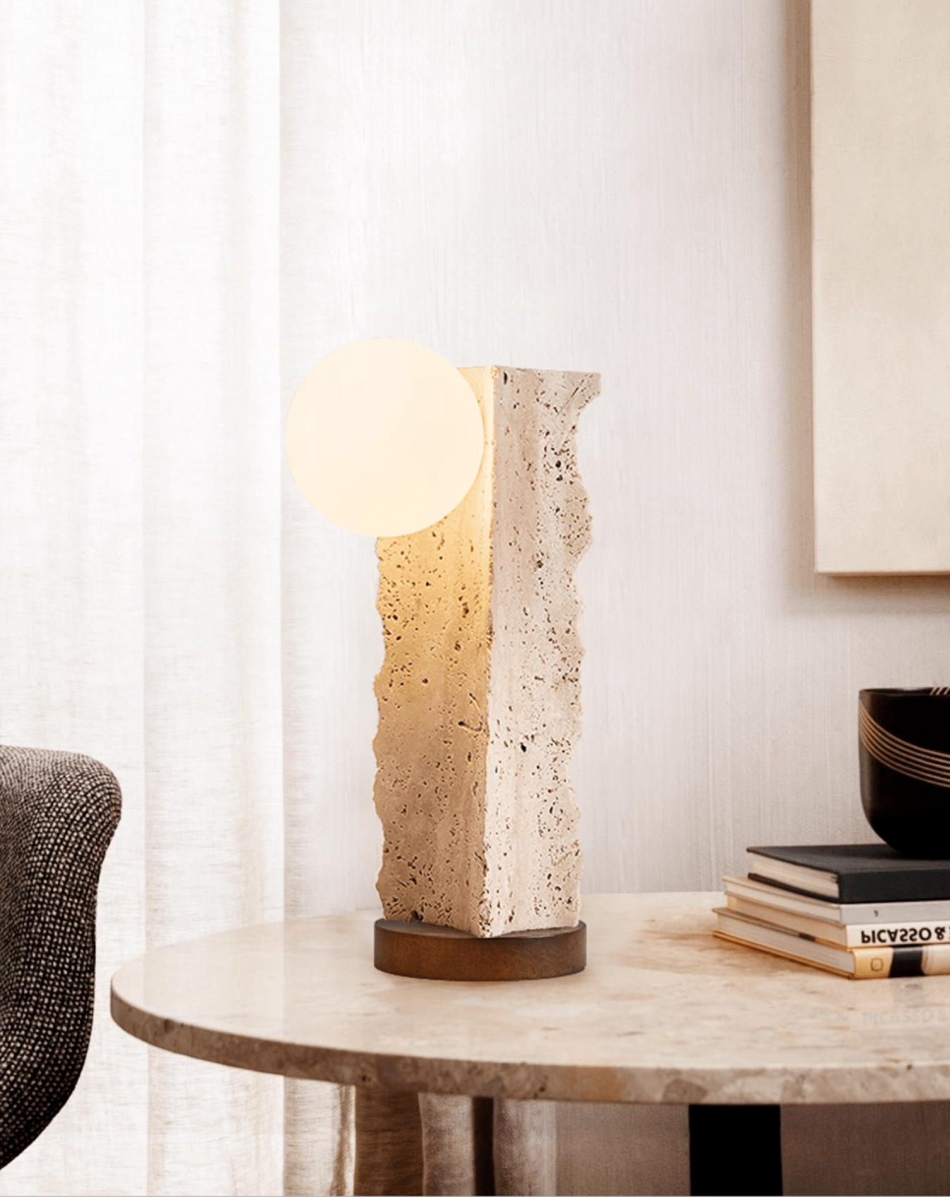 terra-travertine-orb-table-lamp-anzaz-Yellow Travertine & Walnut Color-4