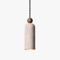 cylinder-wood-bead-pendant-light-anzaz-Yellow Travertine & Walnut color-1