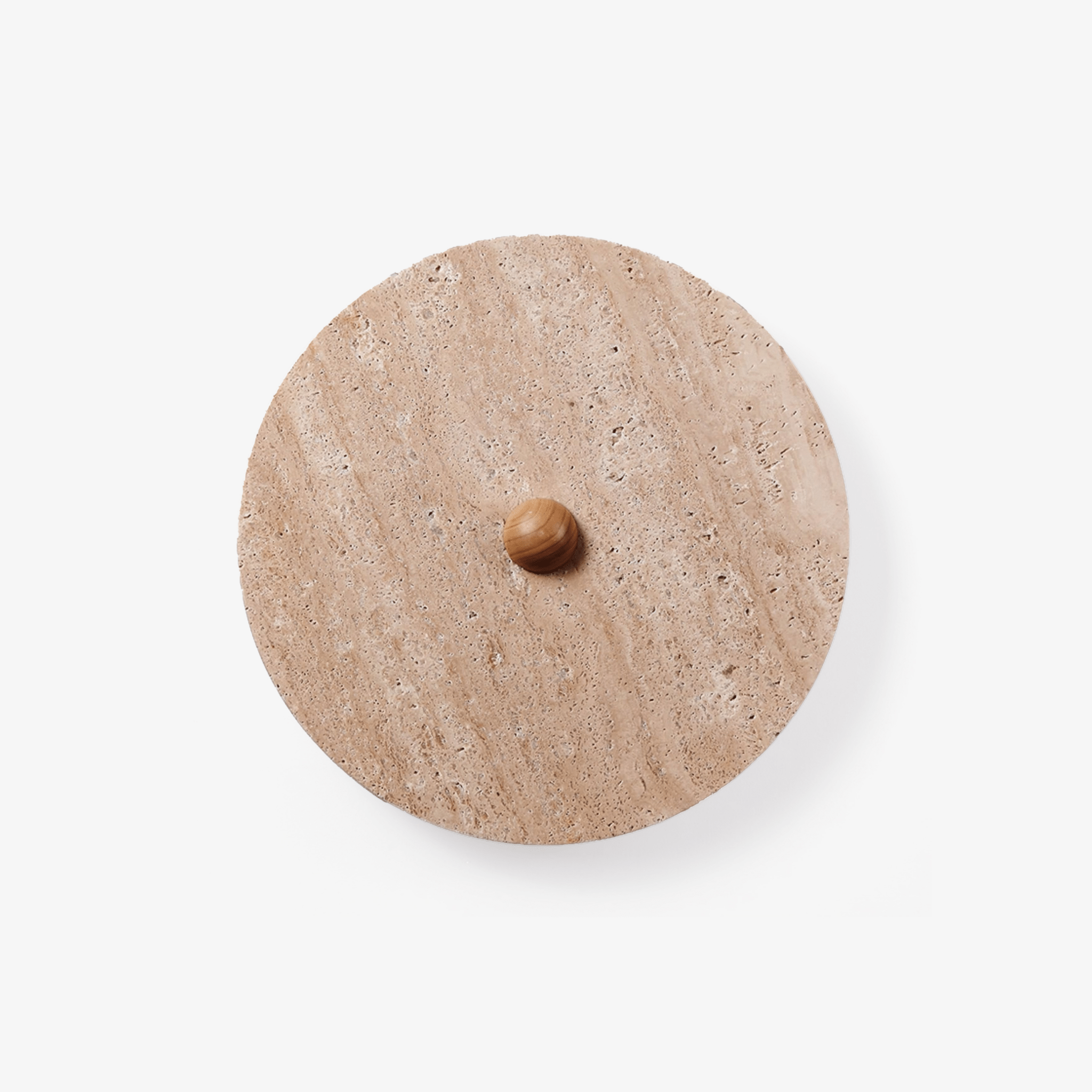 round-travertine-disk-wall-lamp-anzaz-Walnut Color & Yellow Travertine-1