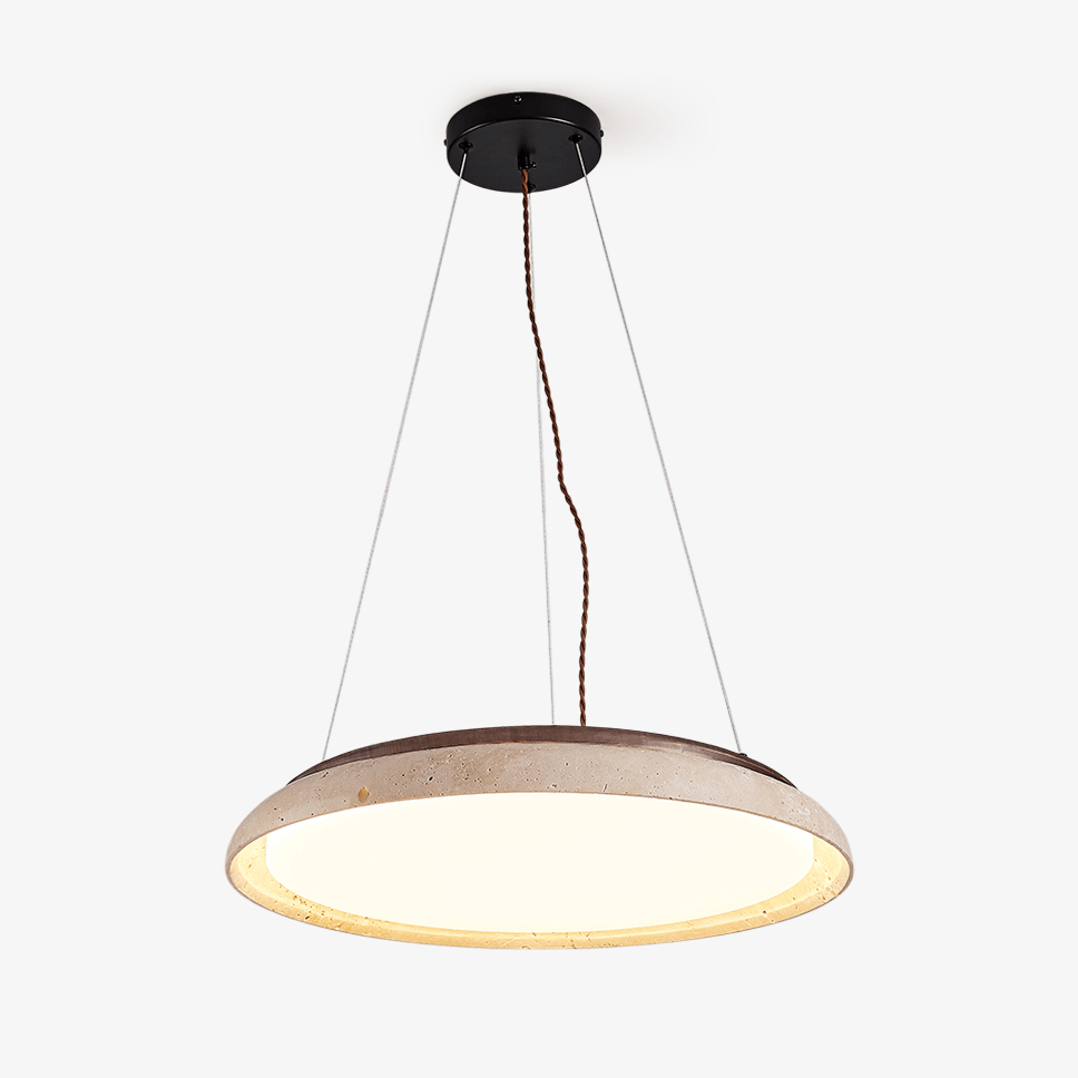 lunar-disc-travertine-pendant-lamp-anzaz-Yellow Travertine & Dark walnut-1
