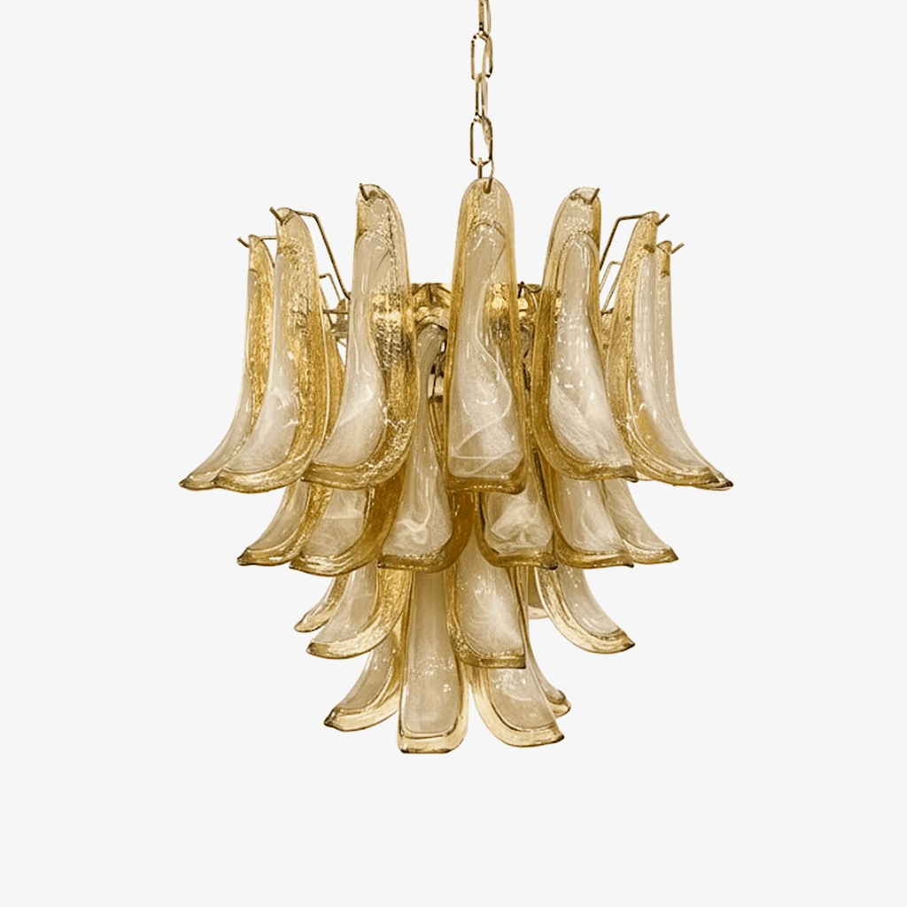 amber-glass-murano-petals-chandelier-anzaz-Amber Glass & Nickel-1