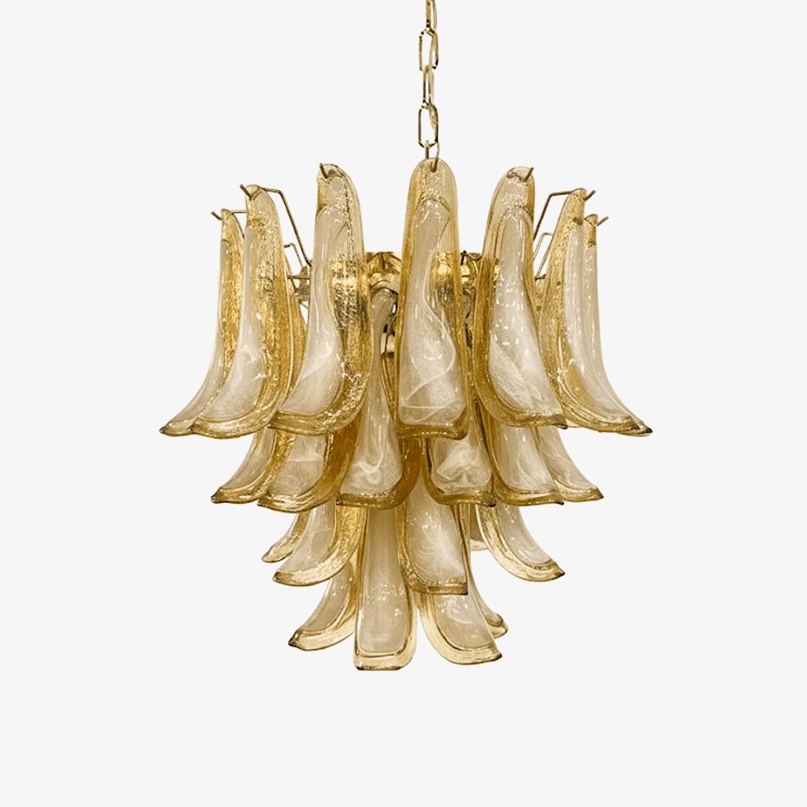 amber-glass-murano-petals-chandelier-anzaz-Amber Glass & Nickel-1
