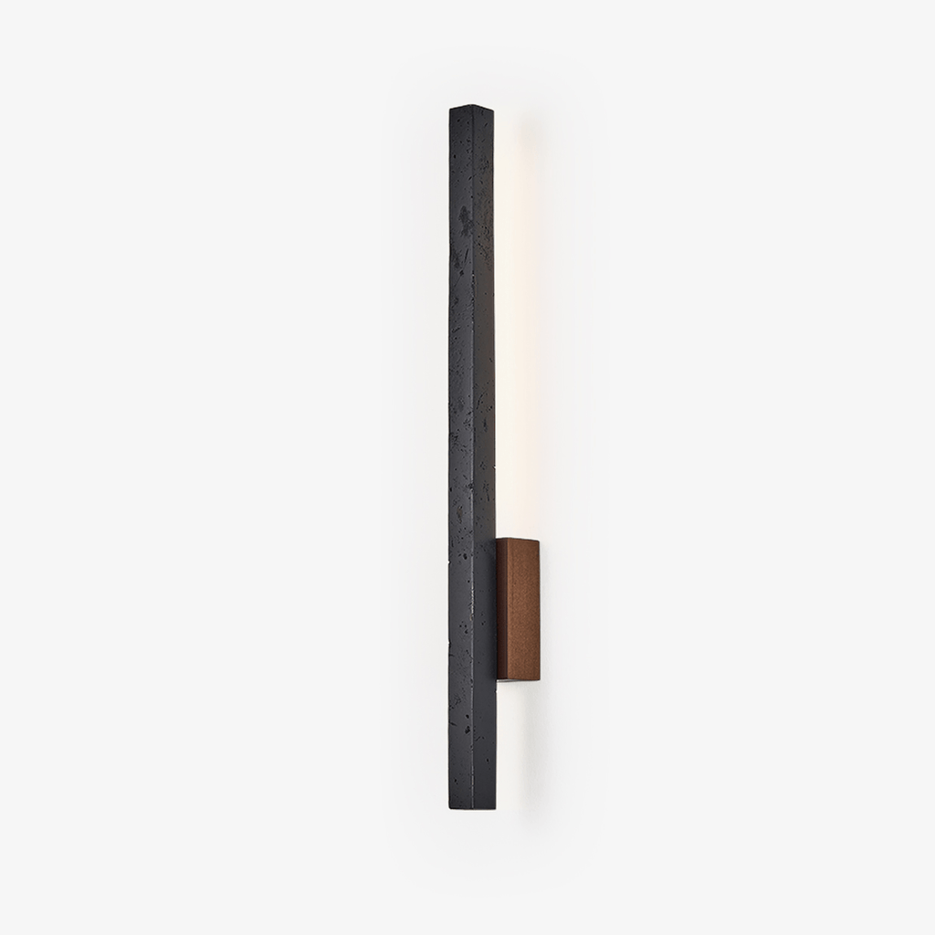 horizon-pillar-sconce-anzaz-Black Travertine & Walnut Wood-1