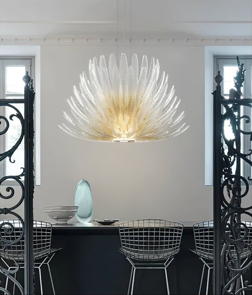 aurelia-glass-petal-chandelier-anzaz-Chrome & Clear-2