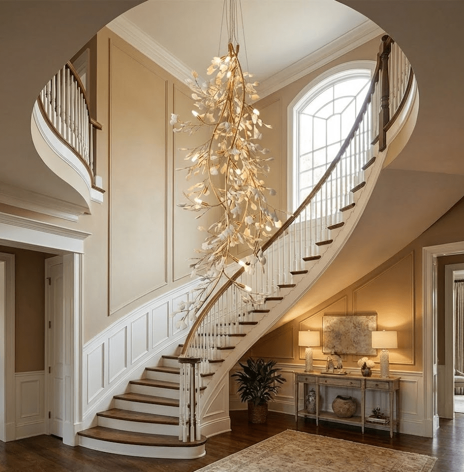 gingko-long-branch-chandelier-anzaz-White Lampbody + White Leaves-9