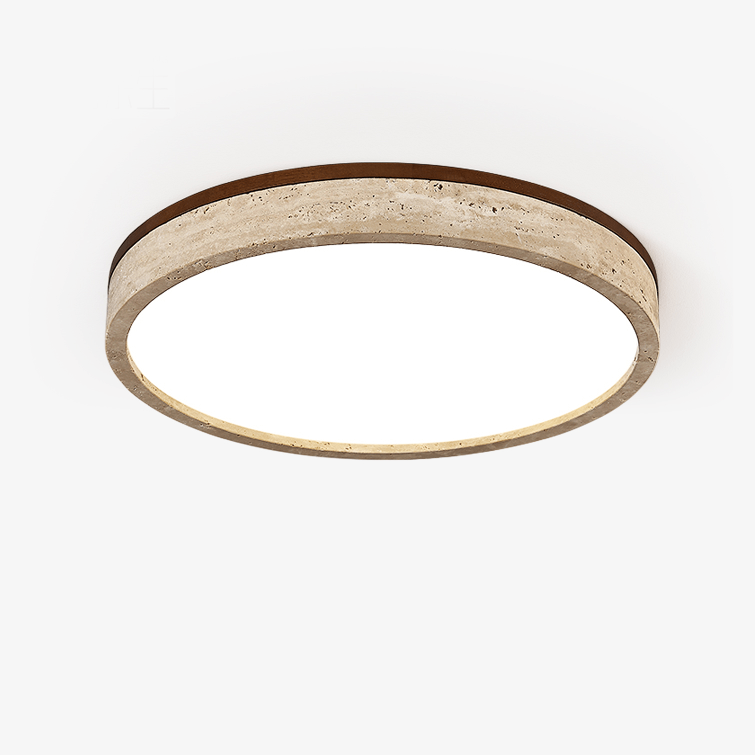 travertine-halo-round-ceiling-lamp-anzaz-Yellow Travertine & White-1