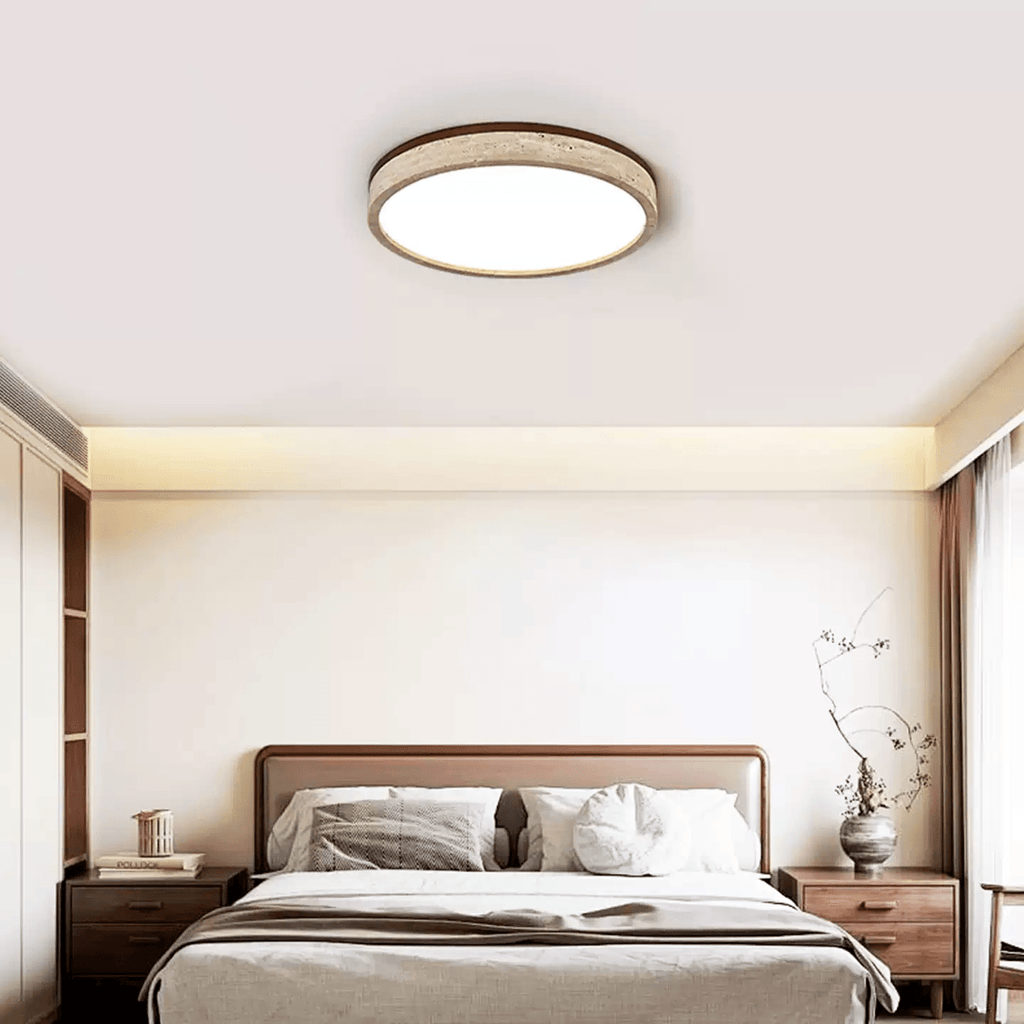 travertine-halo-round-ceiling-lamp-anzaz-Yellow Travertine & White-2