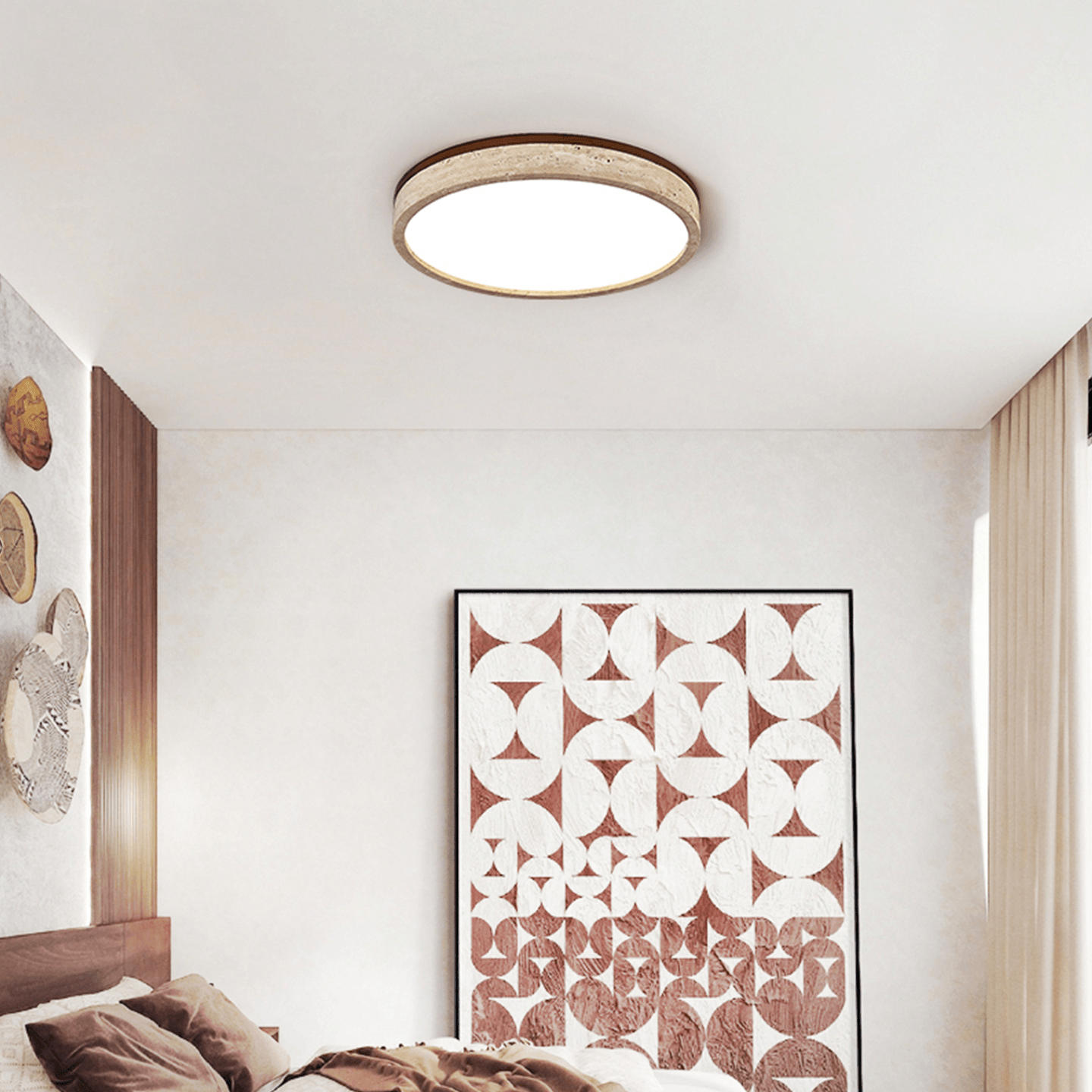 travertine-halo-round-ceiling-lamp-anzaz-Yellow Travertine & White-3