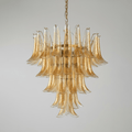 amber-murano-glass-petals-chandelier-anzaz-Dark brown Glass & Gold-1