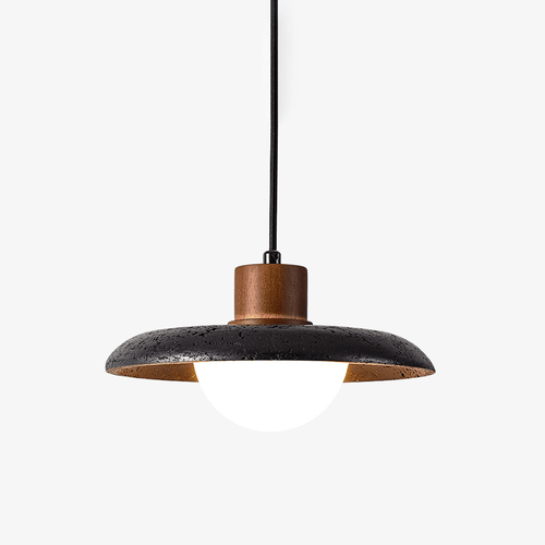 atria-stone-dome-pendant-lamp-anzaz-Black Travertine & Walnut Color-1
