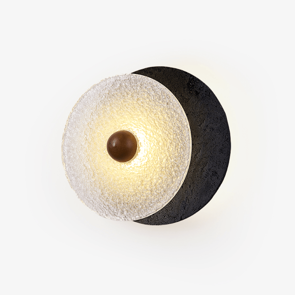lunara-textured-disc-wall-light-anzaz-Black Travertine & White-1
