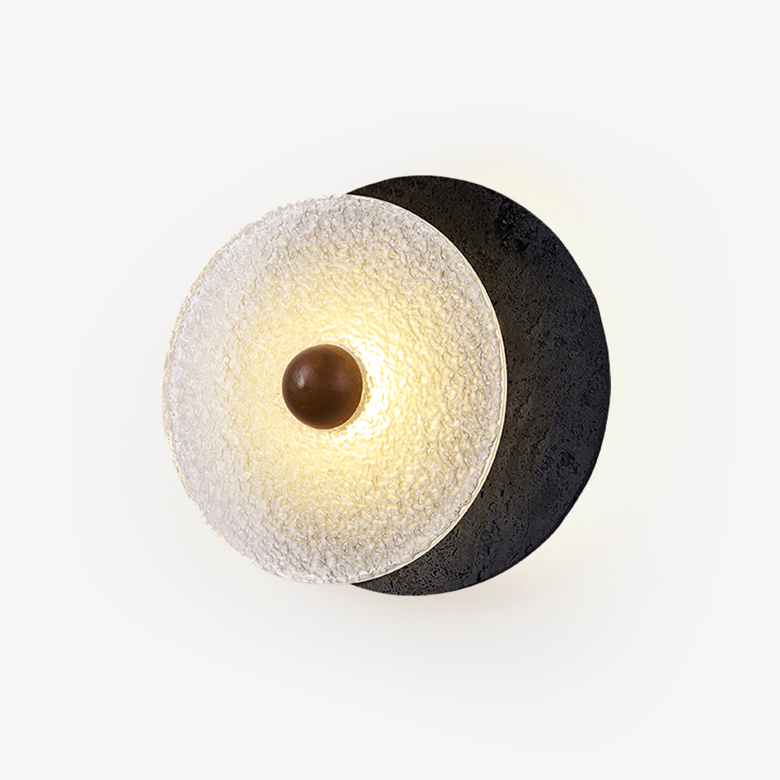 lunara-textured-disc-wall-light-anzaz-Black Travertine & White-1