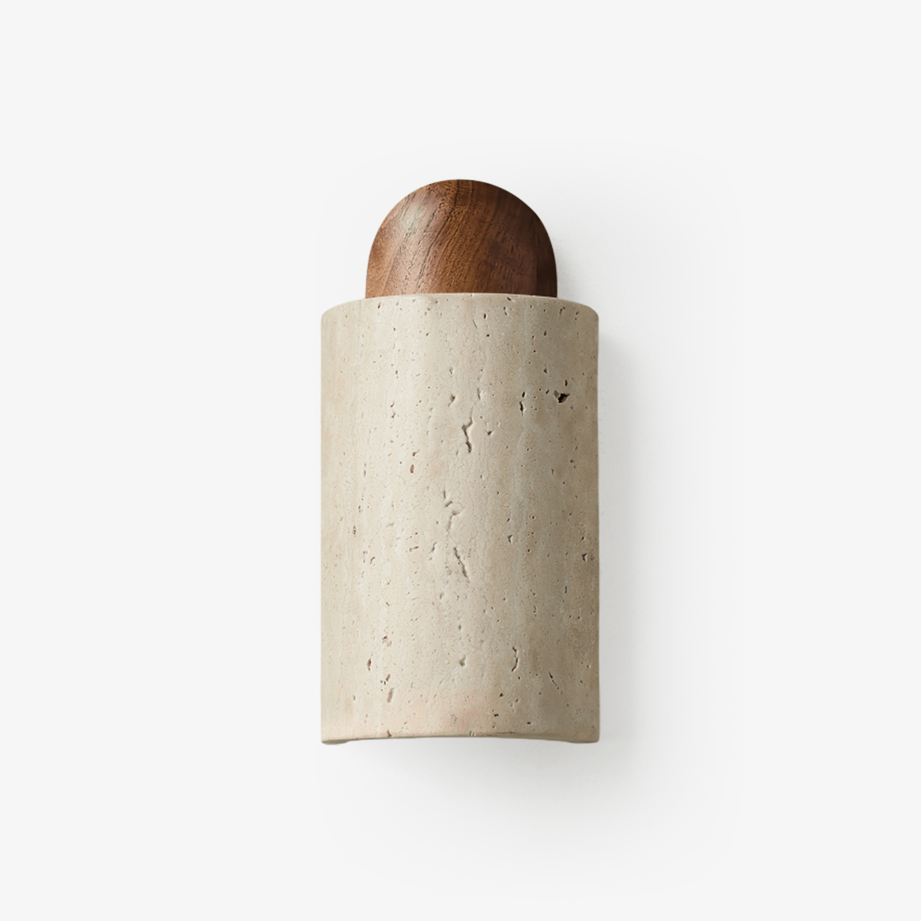travertine-capsule-wall-sconce-anzaz-Walnut Wood & Yellow Travertine-1