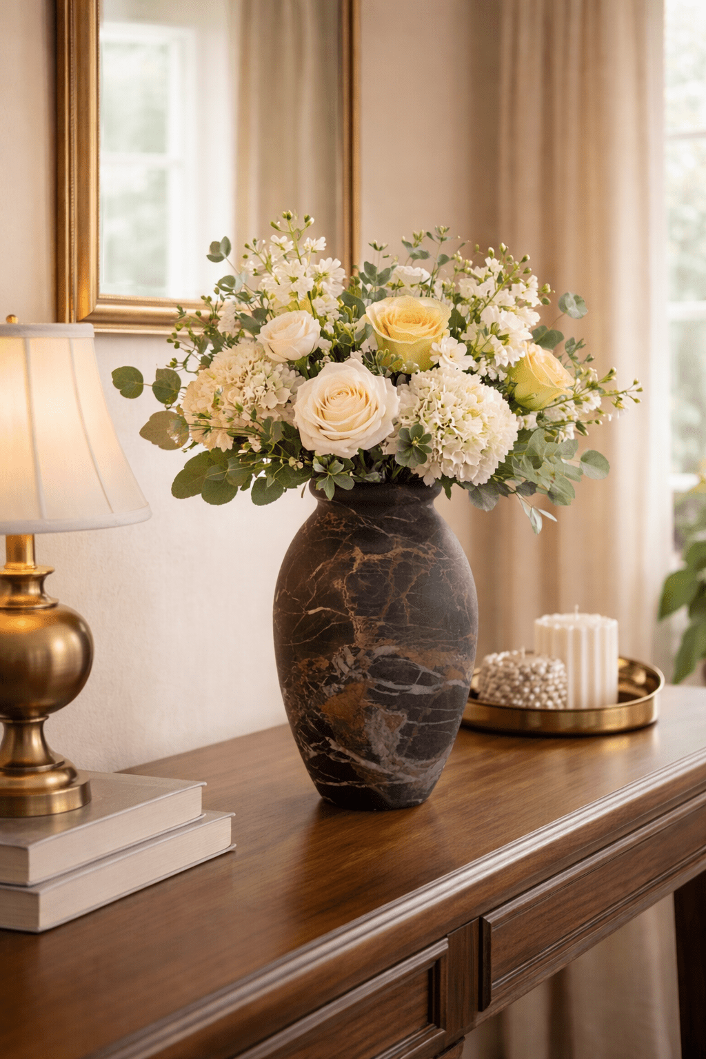 noir-vein-stone-vase-anzaz-Black Flower Gold-2