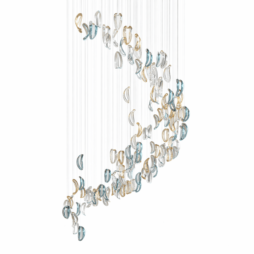 aqua-ripple-glass-art-customize-chandelier-anzaz-Clear & Amber & Blue-9