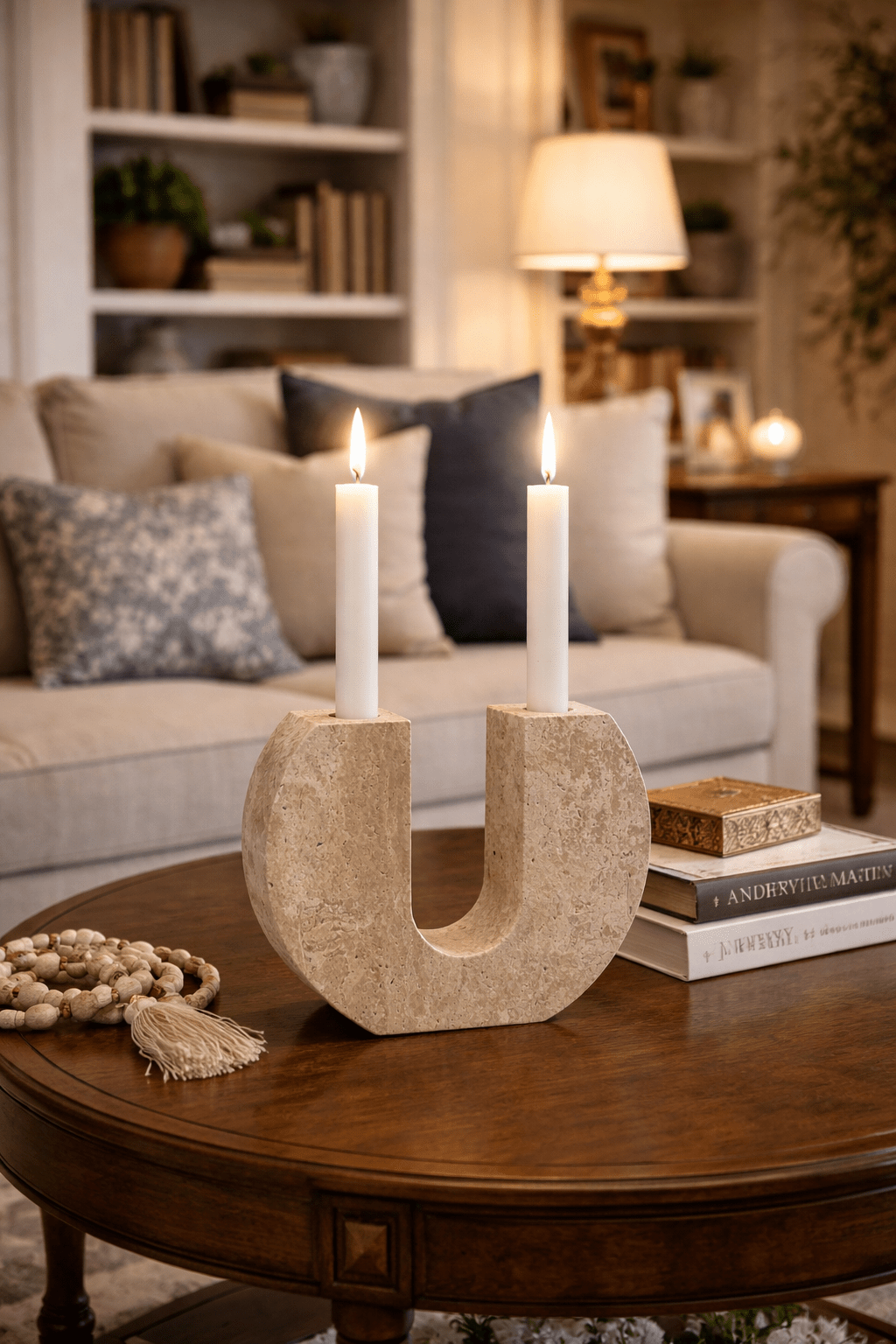 rowan-yellow-travertine-candle-holder-anzaz-Yellow Travertine-3