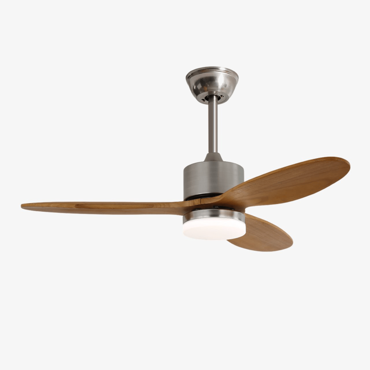 polaris-ceiling-fan-light-anzaz-Nickel & Walnut Wood-1