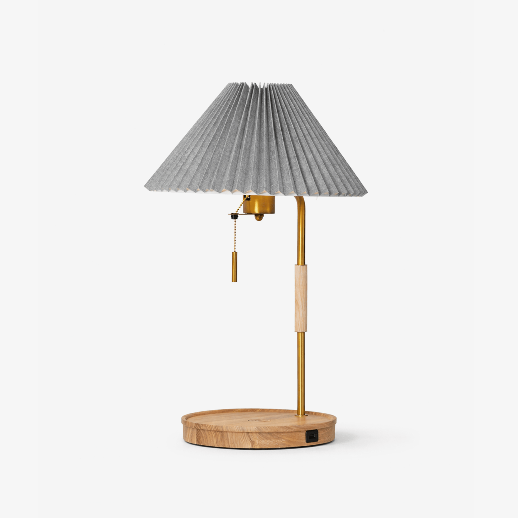 pleated-retro-wooden-table-lamp-anzaz-Wood color & Beige-1