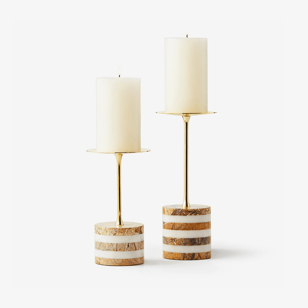 strata-rise-marble-candle-holder-anzaz-Brown & White-1