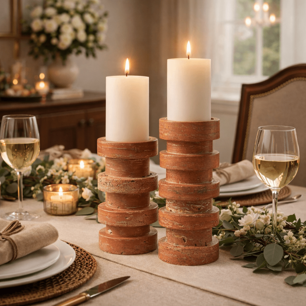 terrace-stone-candle-holder-anzaz-Red Travertine-2