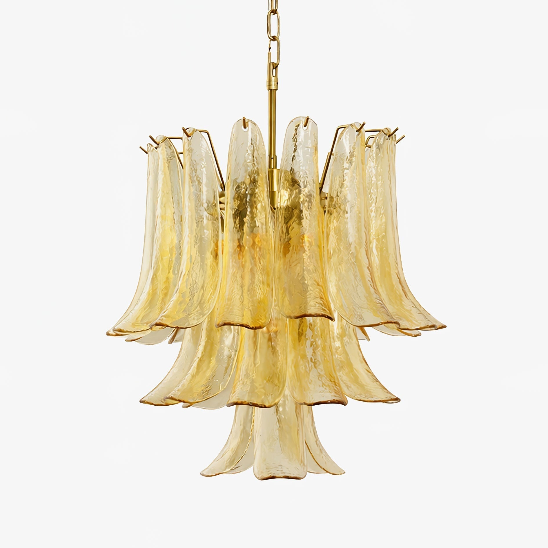 amber-cascade-glass-chandelier-anzaz-Gold & Light Tea Color-1