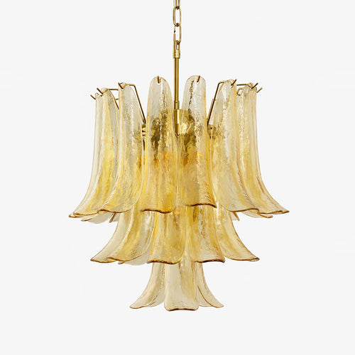 amber-cascade-glass-chandelier-anzaz-Gold & Light Tea Color-1