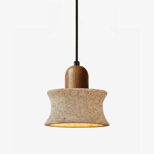 caldara-pendant-light-anzaz-Yellow Travertine & Walnut color-1