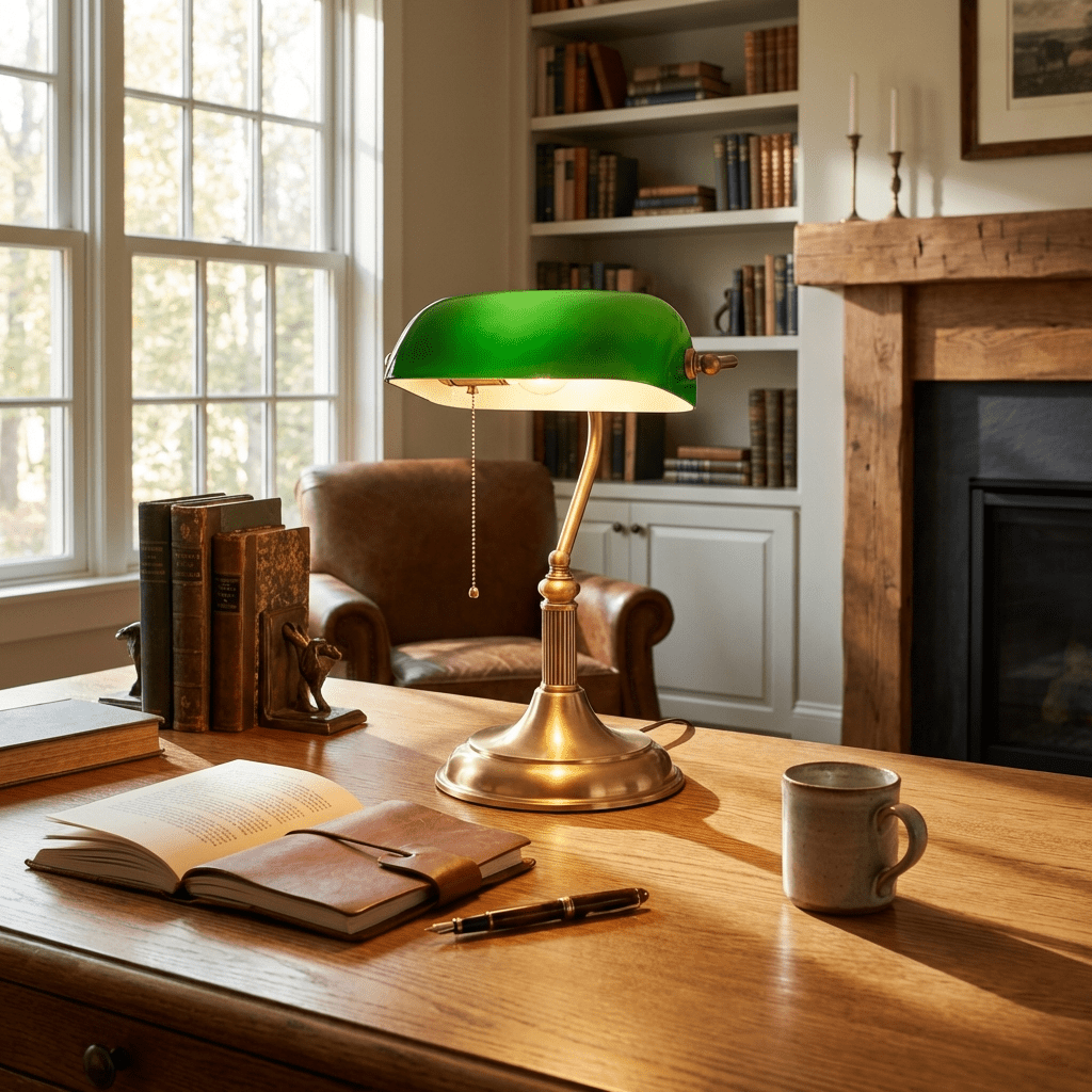 harrison-banker-table-lamp-anzaz-Brass & Green-2