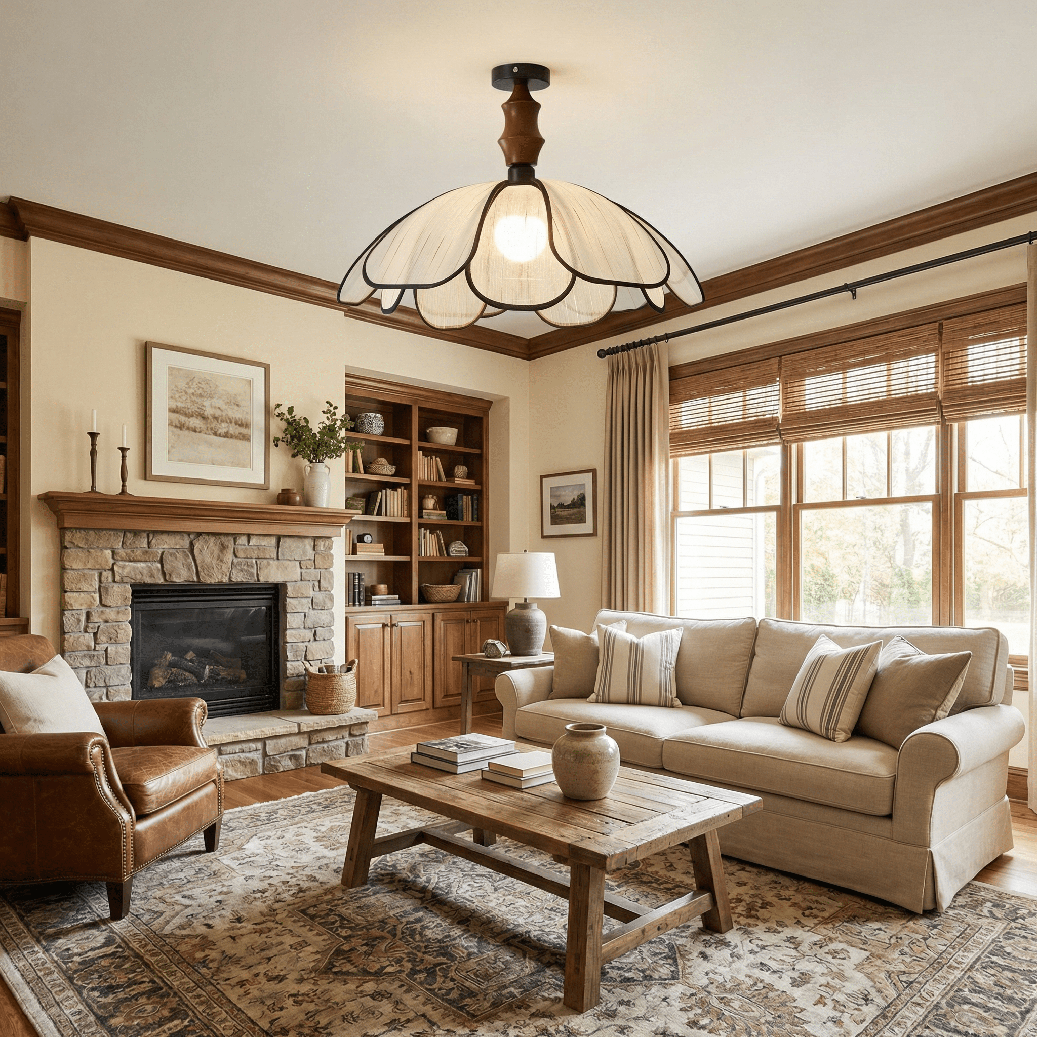 petaline-whisper-ceiling-lamp-anzaz-Walnut Wood Color-2