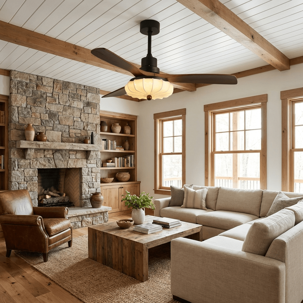 lotus-bloom-ceiling-fan-light-anzaz-Walnut Wood & Black & White-2