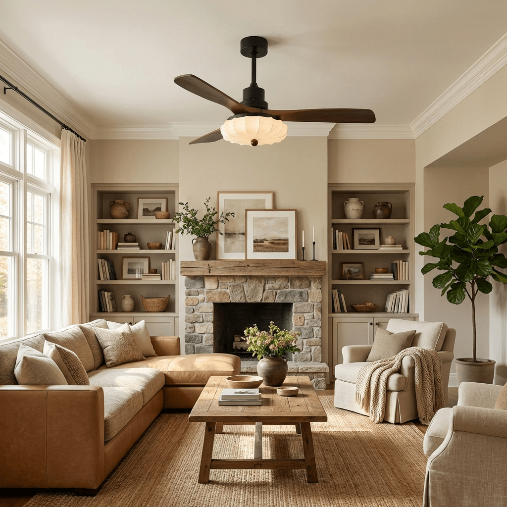 lotus-bloom-ceiling-fan-light-anzaz-Walnut Wood & Black & White-3