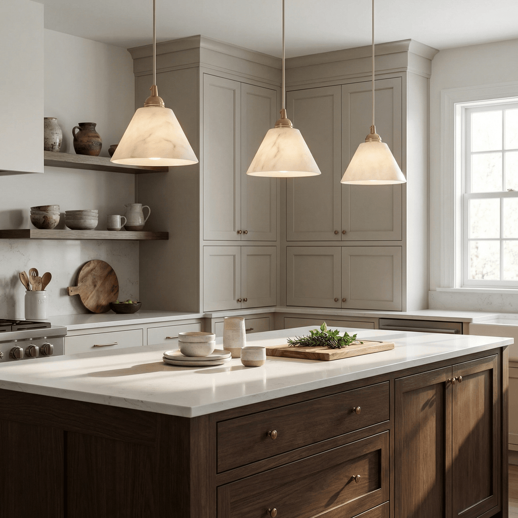 conical-brass-pendant-lamp-anzaz-Brushed nickel & White Alabaster-2