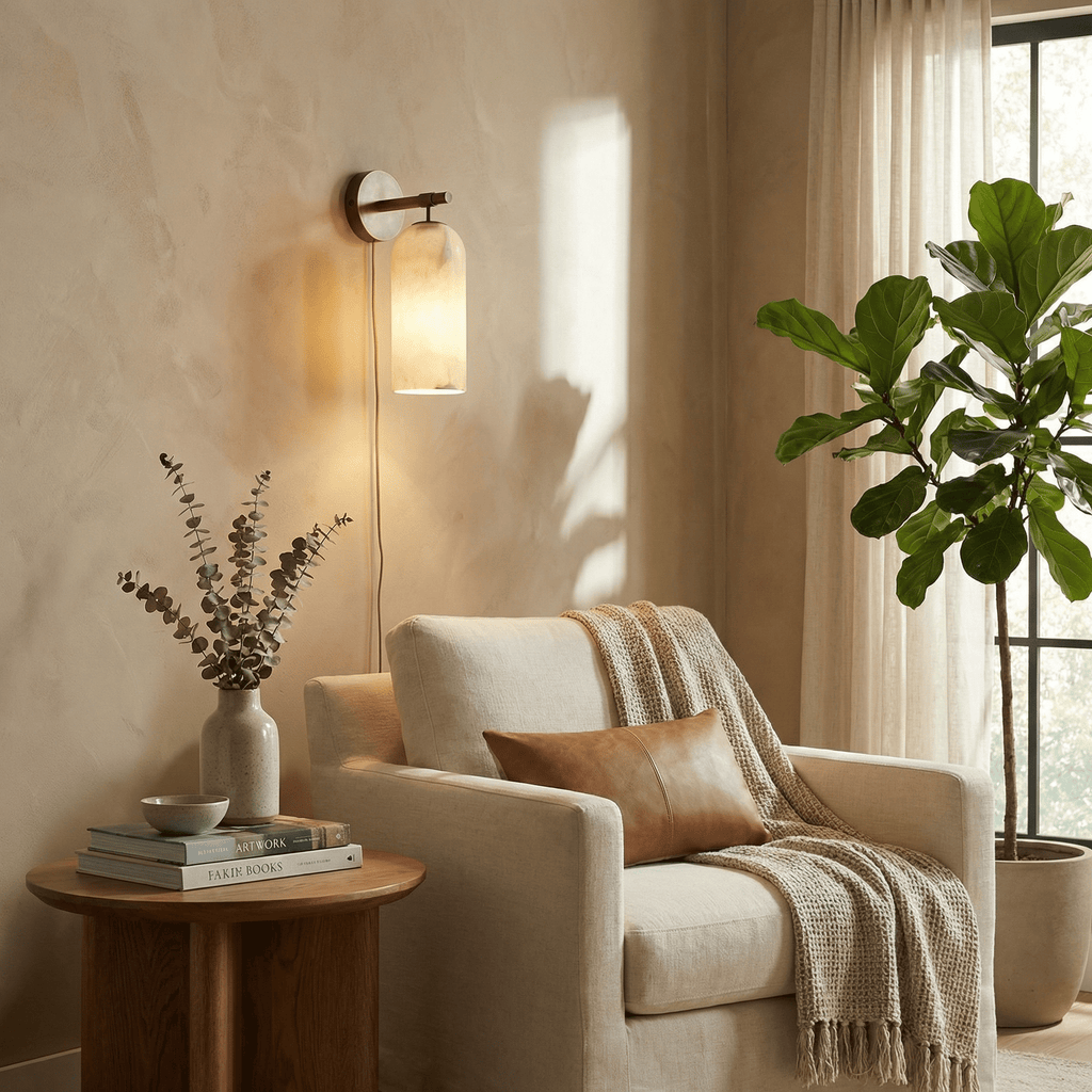 pillar-alabaster-plug-in-wall-sconce-anzaz-Gold & White-4